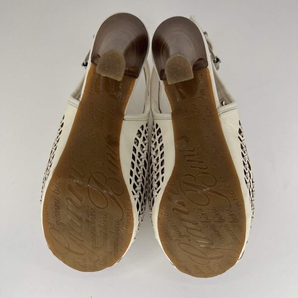 Gianni Bini Bohemian Class Heels Womens Size 6.5 Peep-Toe Cut-Out Buckled Shoes - Picture 8 of 9